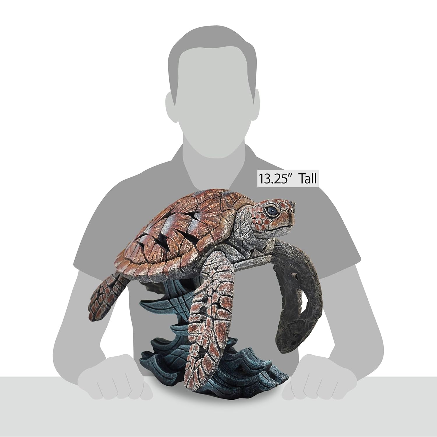 Enesco Edge Sculpture Sea Turtle Figure, 13.25 inches