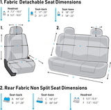 FH Group Car Seat Covers Full Set Beige Cloth - Universal Fit Automotive Seat Covers, Low Back Front Seat Covers, Solid Back Seat Cover, Washable Car Seat Cover for SUV, Sedan and Van