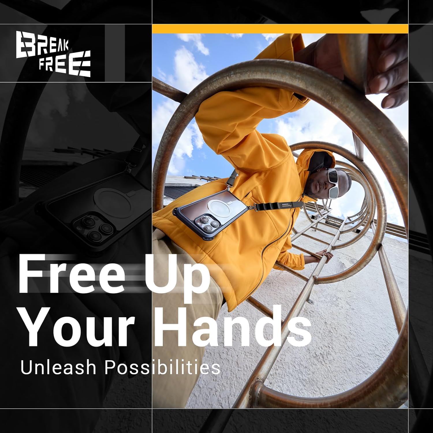 MAGEASY Case with Strap For iPhone 15 Pro Max