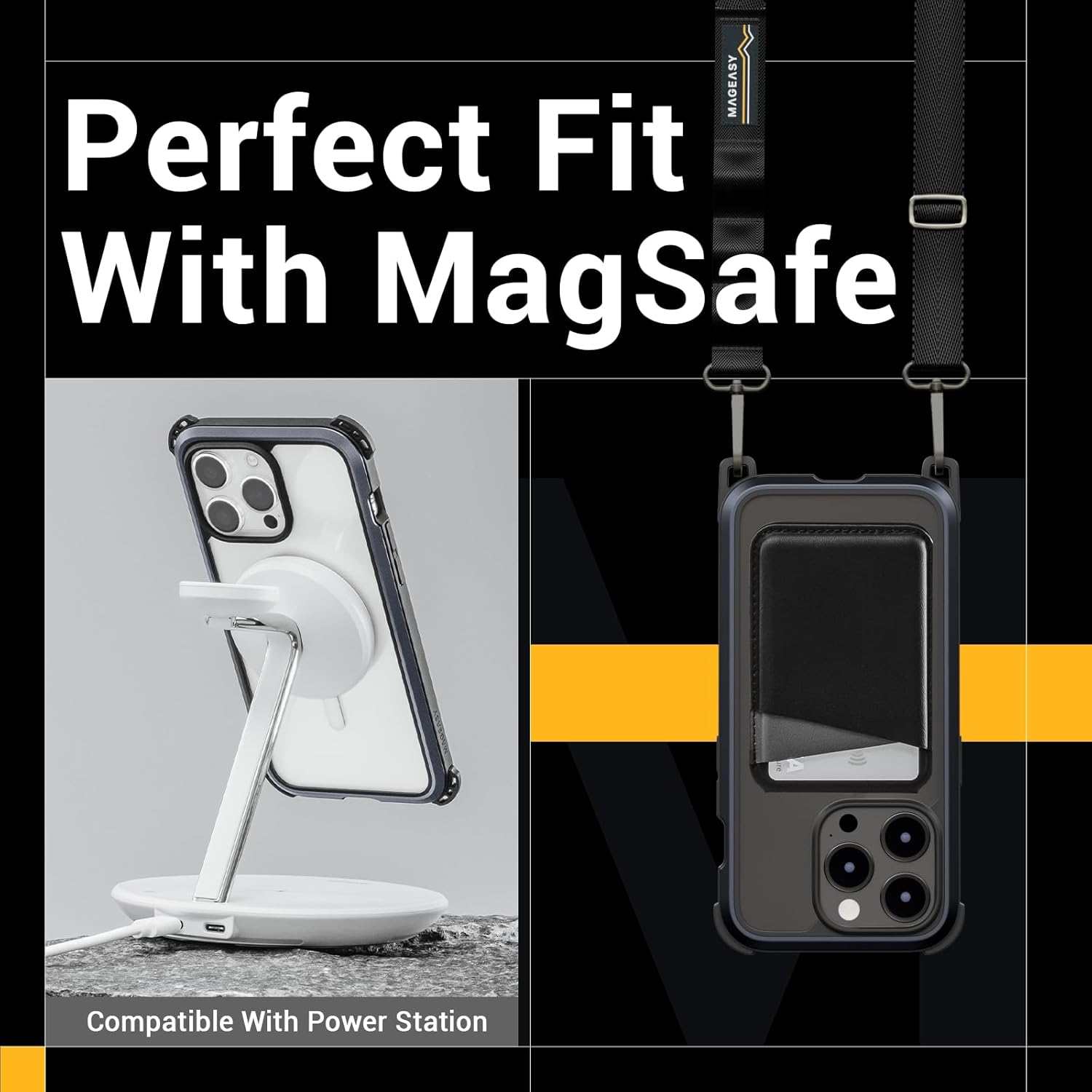 MAGEASY Case with Strap For iPhone 15 Pro Max