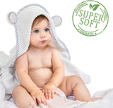 SAN FRANCISCO BABY Bear Ears Hooded Bamboo Towel 35in x 35in White