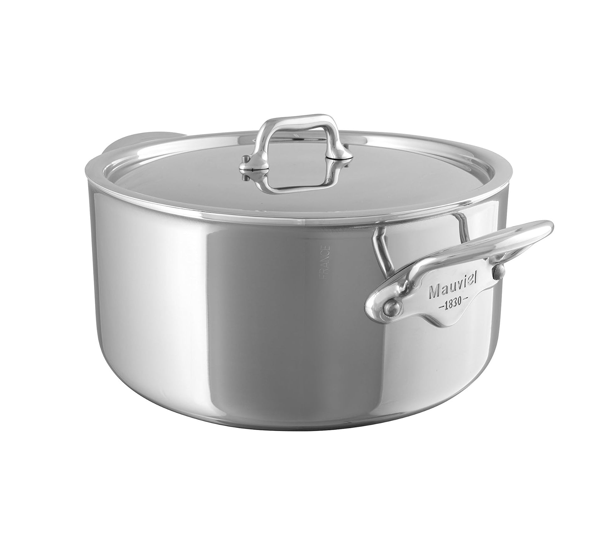 Mauviel M'Cook 5-Ply Polished Stainless Steel Stewpan, 1.8-qt, Made In France