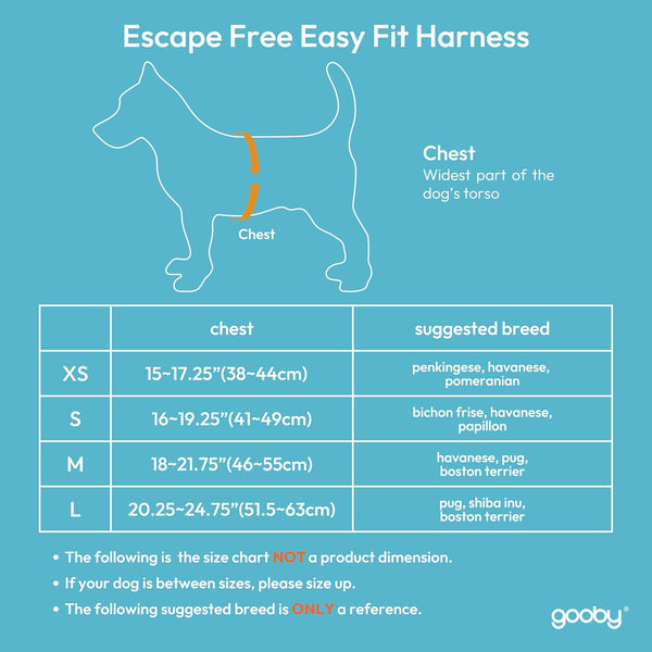 Gooby Escape Free Easy Fit Harness Small Dog StepIn Harness For Dogs T