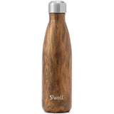Swell Vacuum Insulated Stainless Steel Water Bottle, Double Wall, 17 oz, Teakwood, Wood Collection