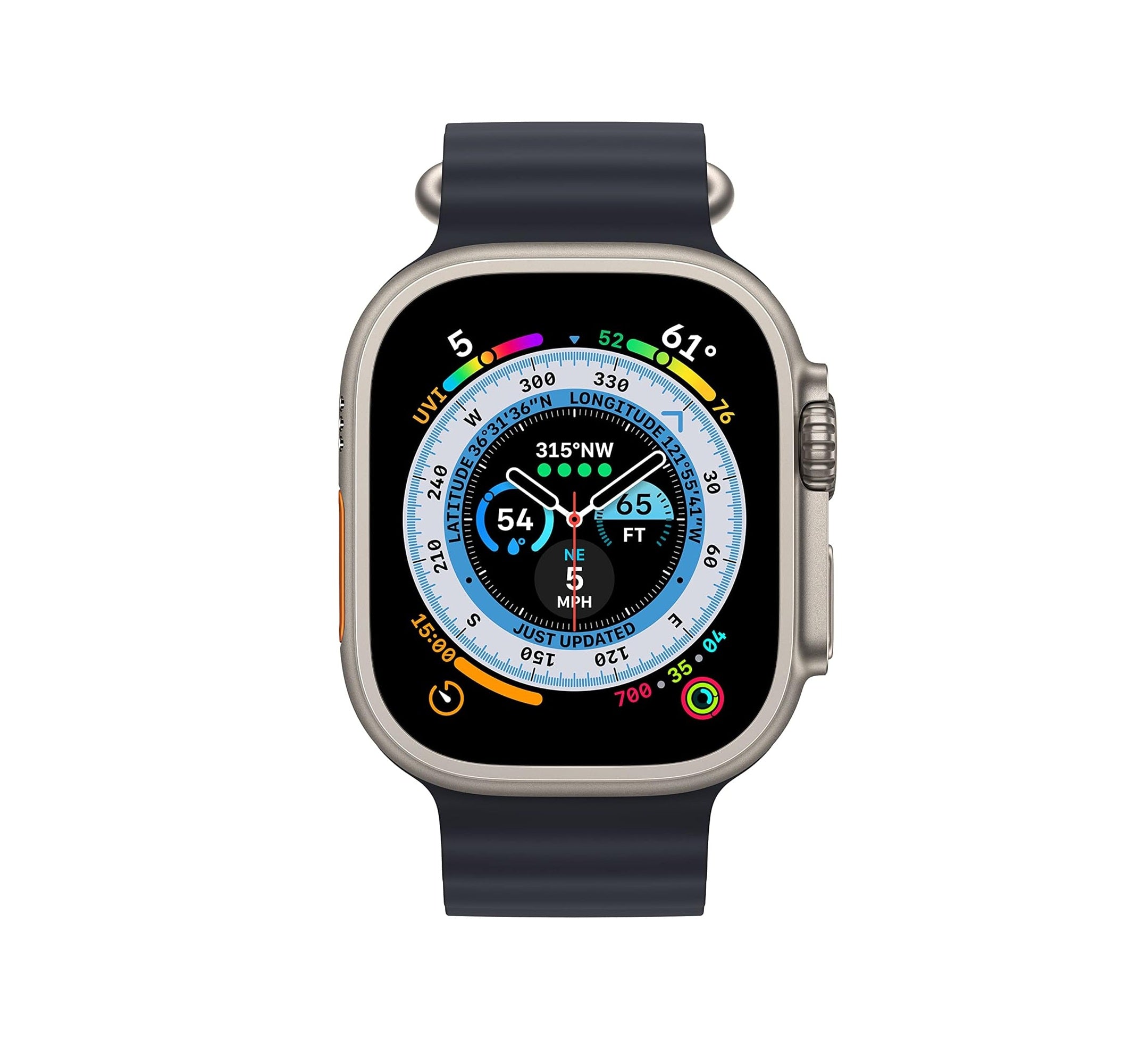 Apple Watch Ultra (GPS & Cellular, 49mm) Smart watch - Titanium Case with Midnight Ocean Band
