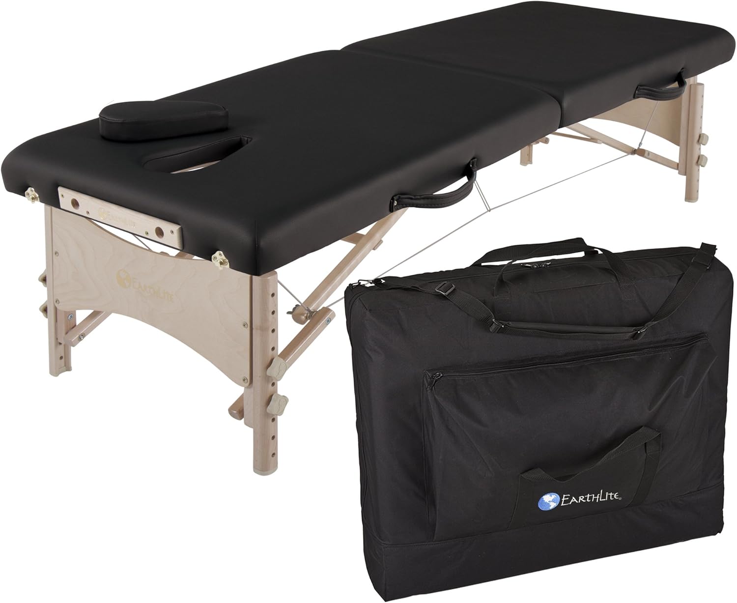 EARTHLITE MediSport Portable Massage Table Package - Heavy Duty, Low Height Range, Ideal for Osteopaths, Chiropractors & Physical Therapists incl. Face Hole, Filler and Carry Case