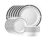 Corelle 18-Piece Round Dinnerware Set, Service for 6, Lightweight Round Plates and Bowls Set, Brasserie