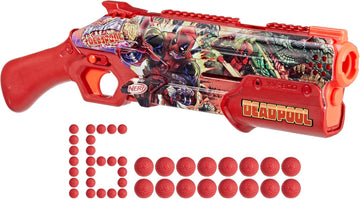 Nerf Marvel Deadpool Blaster, 16 Nerf Rival Accu-Rounds, Pump Action, Breech Load, Gifts for Teens, 14+