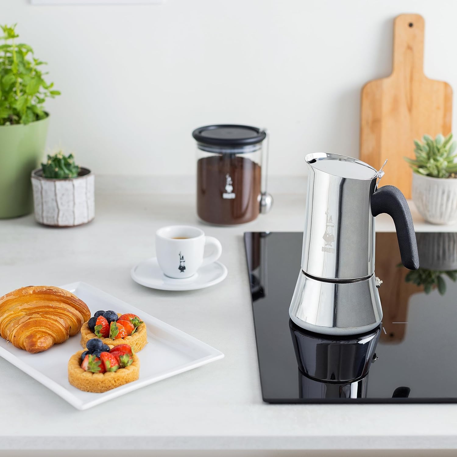Bialetti 0007254/CN Venus Induction Coffee Maker, 4 Cups, Silver