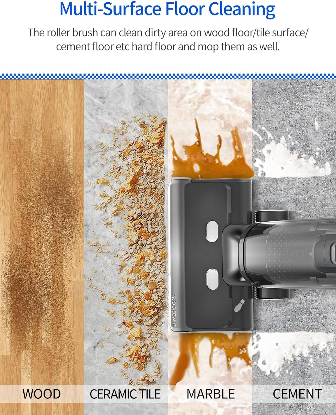 Proscenic WashVac F20 Cordless Wet Dry Vacuum Cleaner and Mop,Self-Cleaning