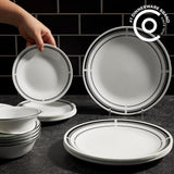 Corelle 18-Piece Round Dinnerware Set, Service for 6, Lightweight Round Plates and Bowls Set, Brasserie