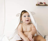 SAN FRANCISCO BABY Bear Ears Hooded Bamboo Towel 35in x 35in White
