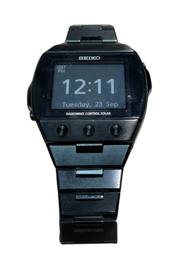 SEIKO Brights S770 0AA0 Black Mens Solar Watch Digital Active matrixEPD