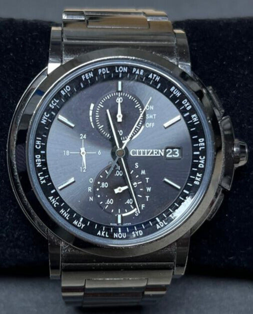 Citizen Series AT808460F Chronograph Seiko EcoDrive Black Quartz Watch