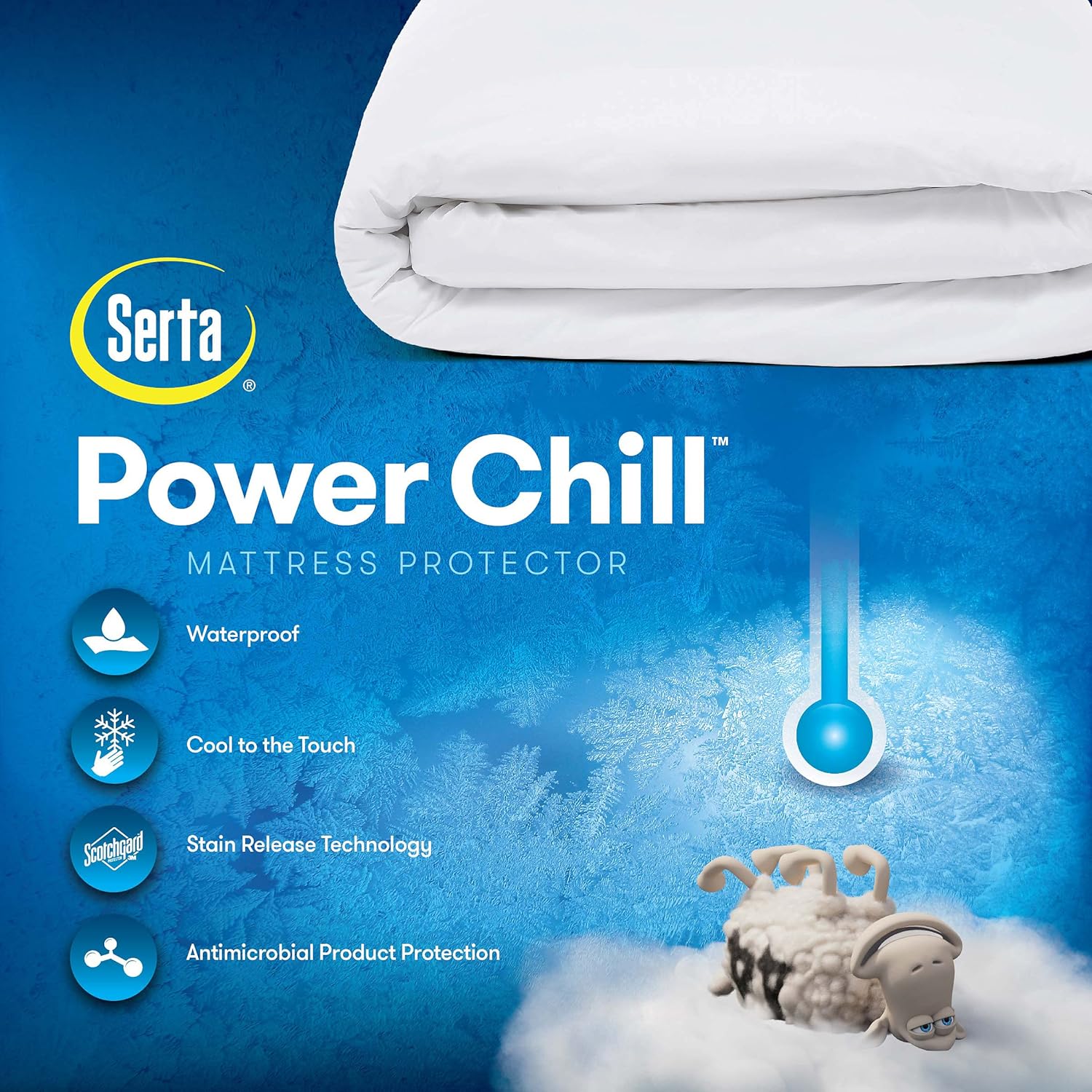 Serta Power Chill King Size Waterproof Mattress Cover White King