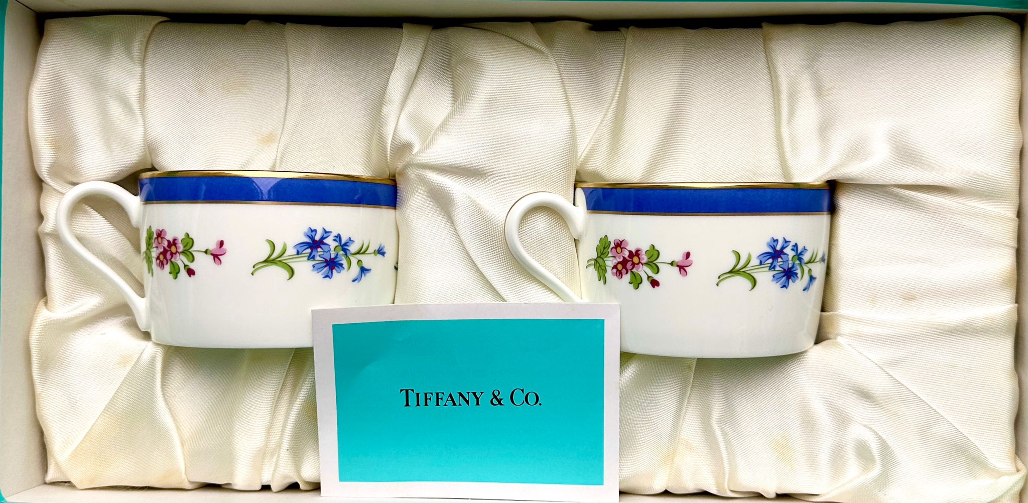 Tiffany & CO Floral D14 Set Of 2 Cup & Saucer