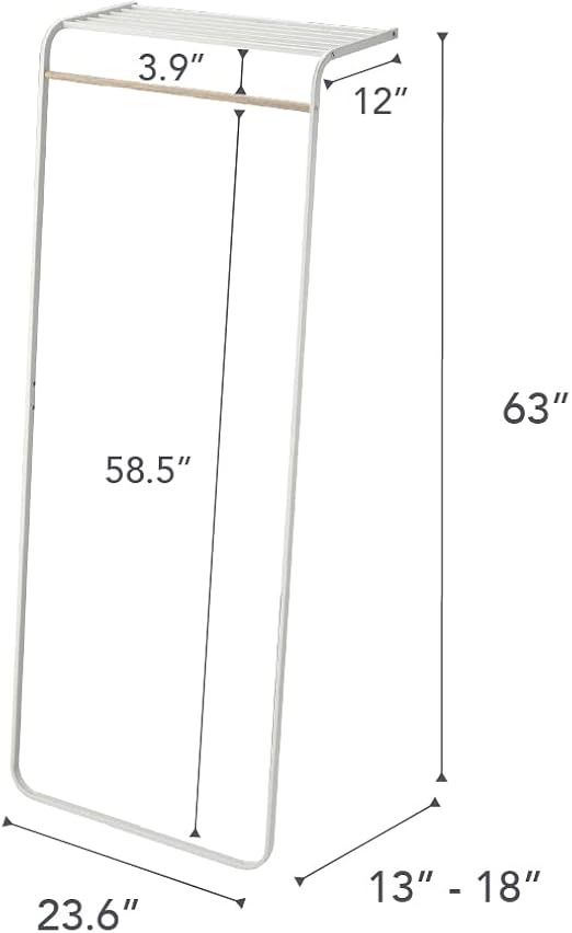 Yamazaki Home Leaning Shelf White Colour Coat Hanger
