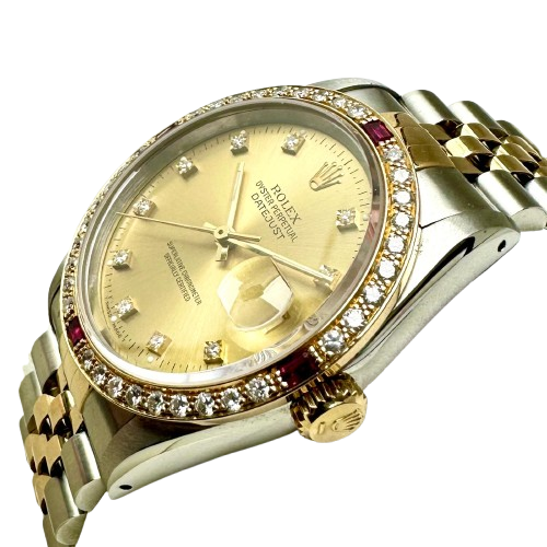 Rolex 16233 Automatic Diamond Gold Dial & Bazel Men Watch