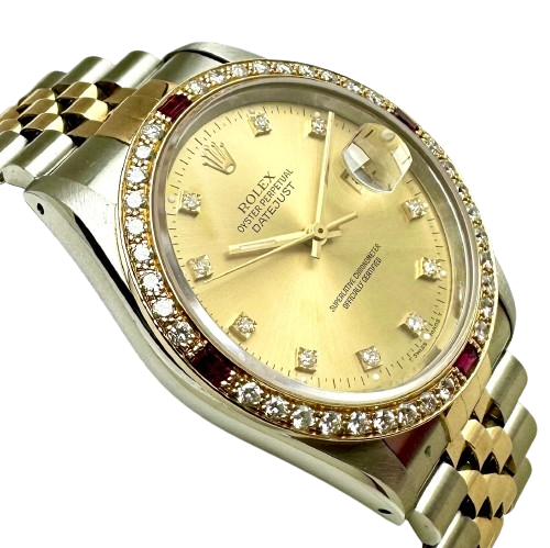 Rolex 16233 Automatic Diamond Gold Dial & Bazel Men Watch