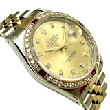 Rolex 16233 Automatic Diamond Gold Dial & Bazel Men Watch