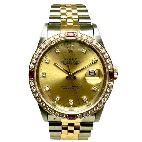 Rolex 16233 Automatic Diamond Gold Dial & Bazel Men Watch