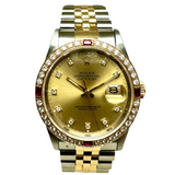 Rolex 16233 Automatic Diamond Gold Dial & Bazel Men Watch
