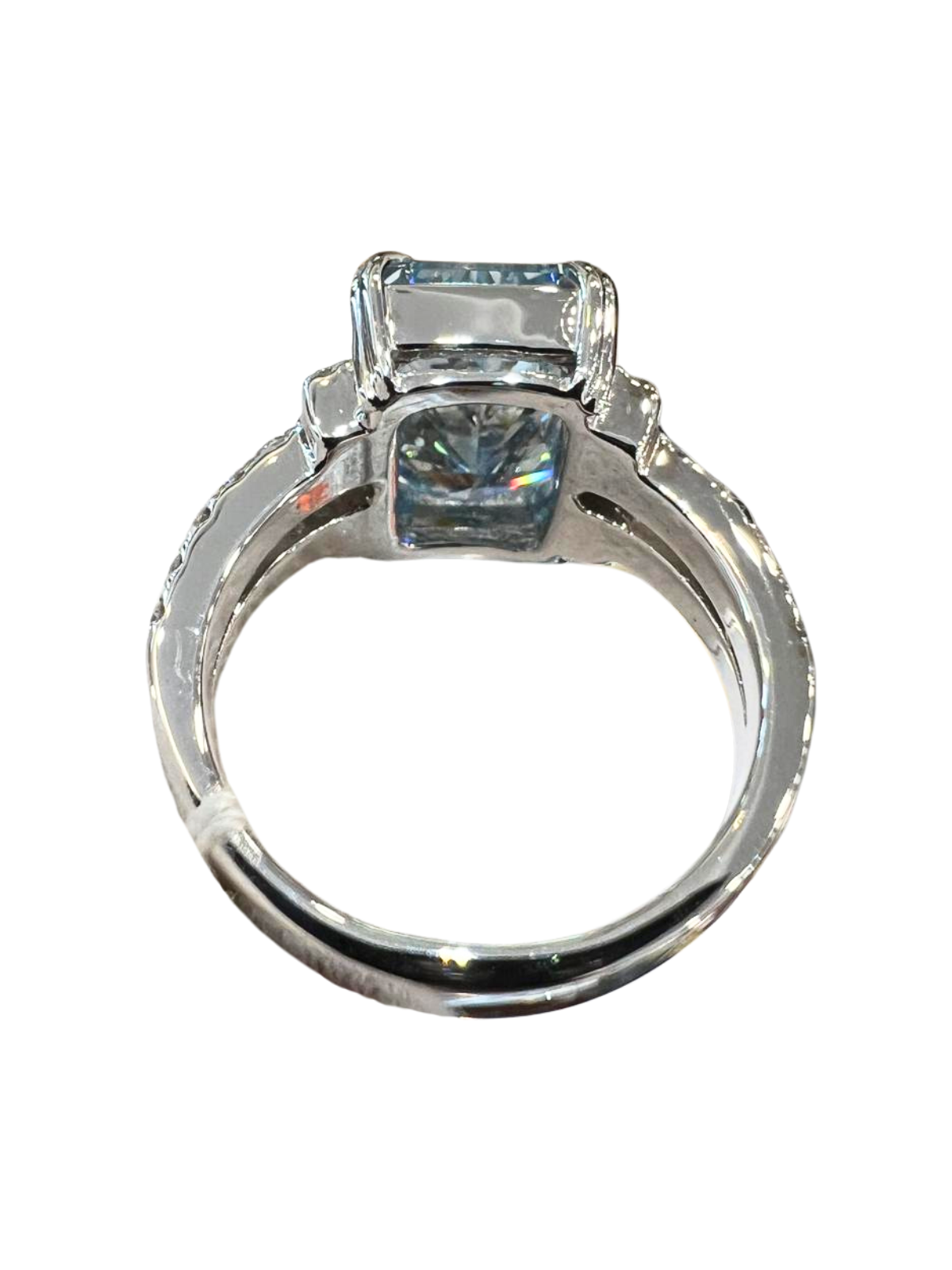 5.01 Carat Fancy Vivid Blue Lab Grown Diamond Ring
