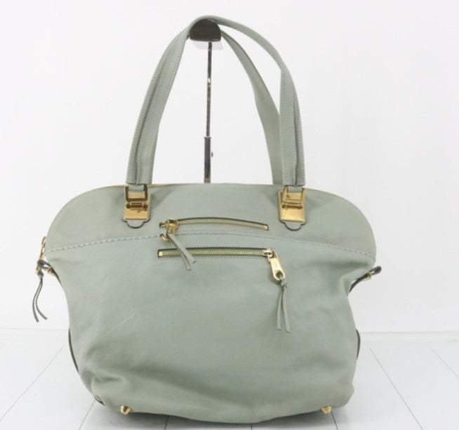 Chloe Green & Grey Colour Leather Tote Bag