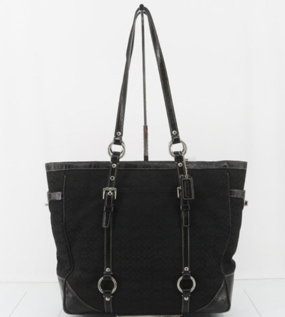 Coach Canvas & Leather Black Colour Tote Bag