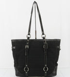 Coach Canvas & Leather Black Colour Tote Bag