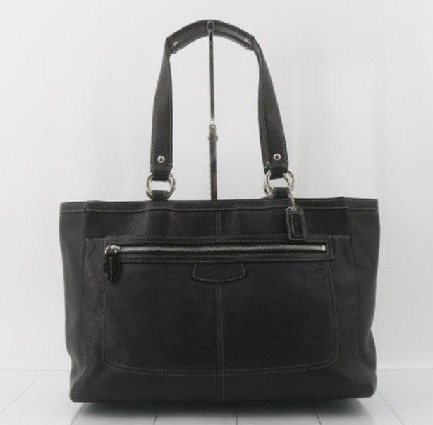 Coach Black Colour Leather Tote Bag