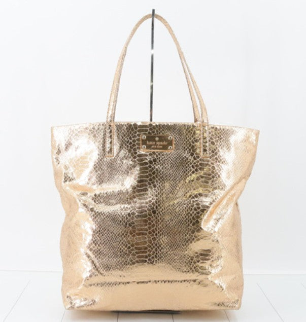 Kate Spade Leather Gold Colour Tote Bag