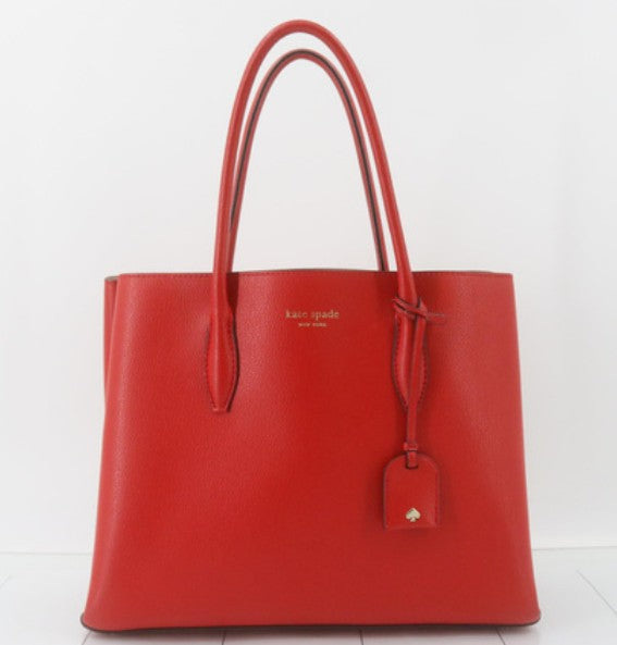 Leather Red Colour Kate Spade Tote Bag
