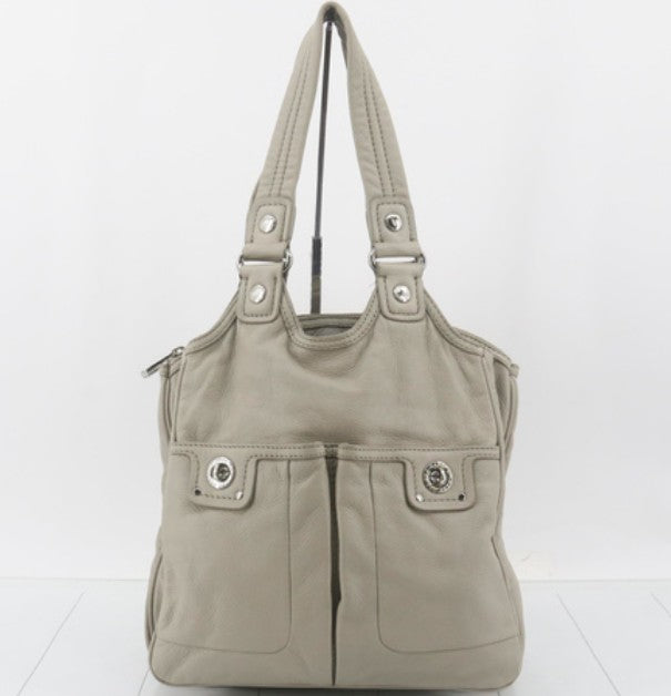 Marc Jacobs Leather Greige Colour Tote Bag