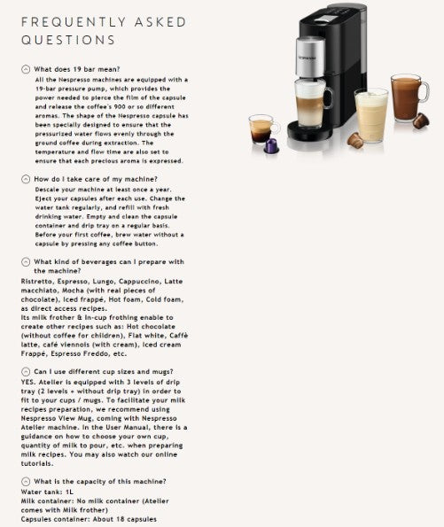Nespresso Atelier Black Colour Coffee Machine
