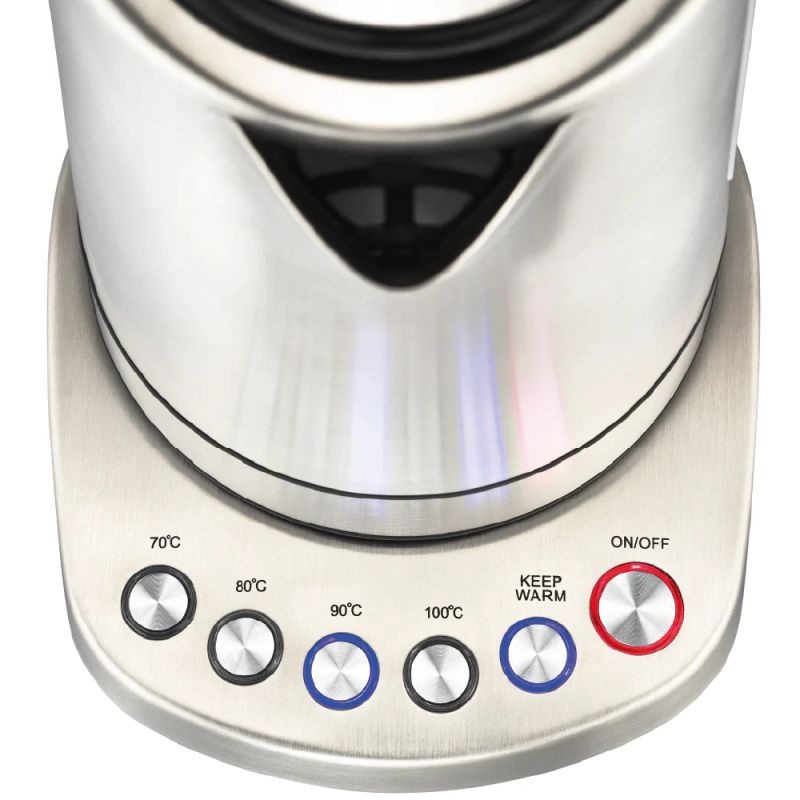 Solis Silver Colour Temperature 1.7L Electric Kettle