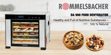 Rommelsbacher DA900 Temperature Selection Stainless Steel Tray Food Dehydrator