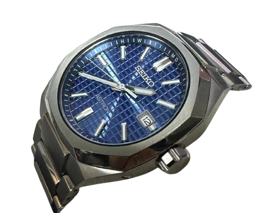Seiko Astron 7B72-0AF0 Radio Wave Solar Blue Dial Stainless Steel Bracelet Men Watch