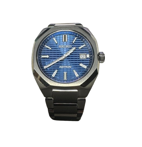 Seiko Astron 7B72-0AF0 Radio Wave Solar Blue Dial Stainless Steel Bracelet Men Watch
