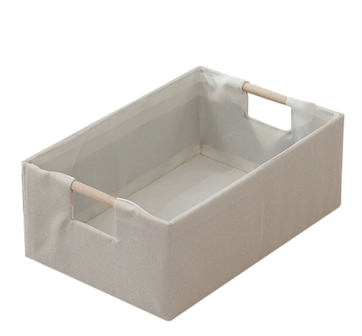 Storage Bin W Wood Handle S 34X23X13
