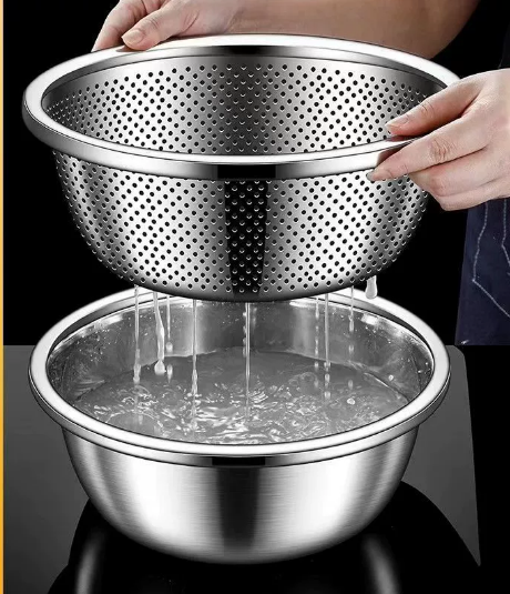 Colander Stainless Steel Round 28Cm