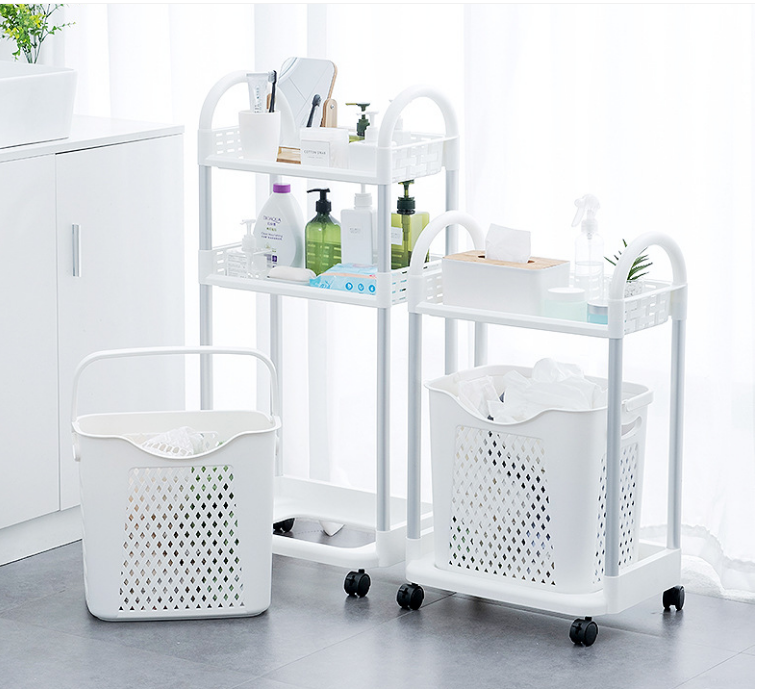 Basket W Trolley Laundry 2 Tier 2522