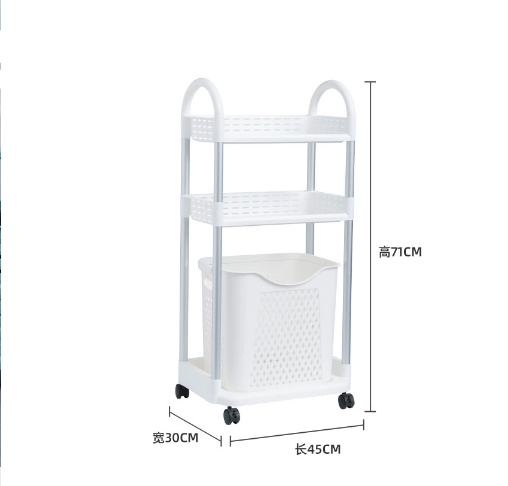 Basket W Trolley Laundry 2 Tier 2522