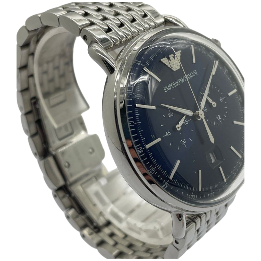 Emporio Armani Aviator 43mm Quartz Chronograph Blue Dial Watch AR-11238