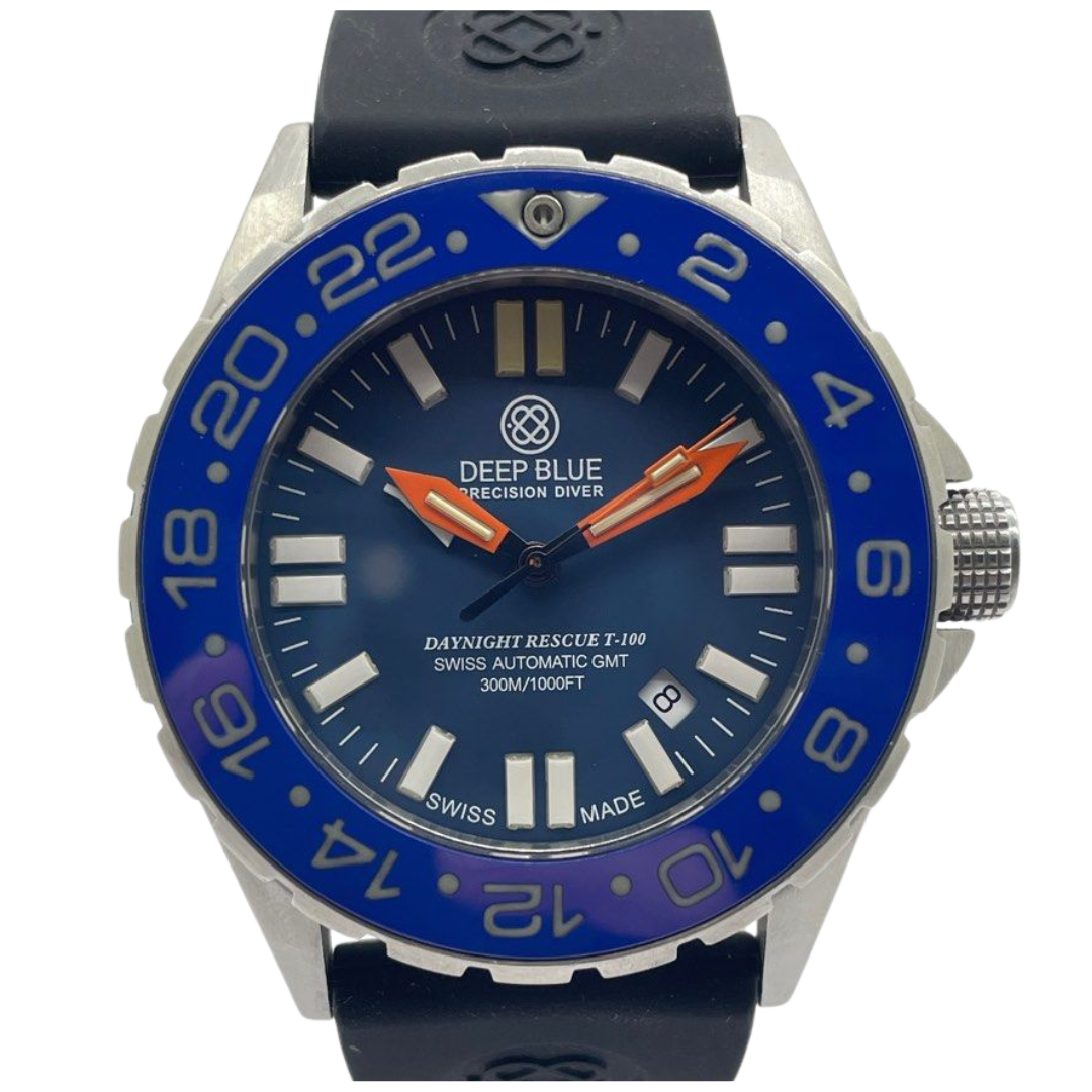 Deep Blue Daynight Rescue T-100 GMT 44mm Automatic Blue Dial Watch