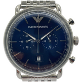 Emporio Armani Aviator 43mm Quartz Chronograph Blue Dial Watch AR-11238