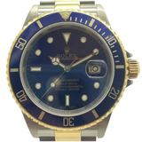 Rolex Submariner 16613 40mm Half Gold Blue Dial Automatic Watch