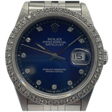 Rolex Datejust 16234 36mm Automatic Diamond Blue Dial Watch