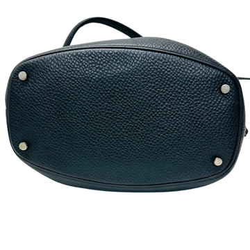 TOTE BAG-BLACK LEATHER BUCKET/GANCINI BUCKLES FERRAGAMO