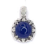 18KWG Agate=23mm, Diamond Pendant w/Cert